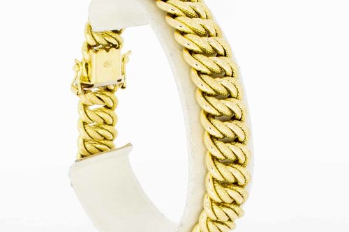 Gevlochten 18 Karaat goud armband - 21 cm