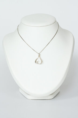 14 Karaat witgouden hanger met Diamant