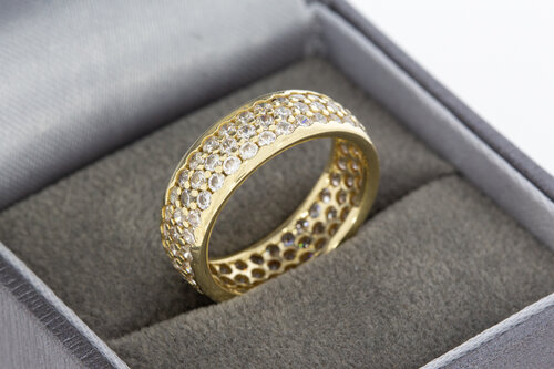 14 karaat gouden Zirkonia ring - 16,7 mm