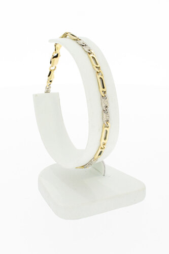 14 karaat goud schakelarmband - 19,5 cm