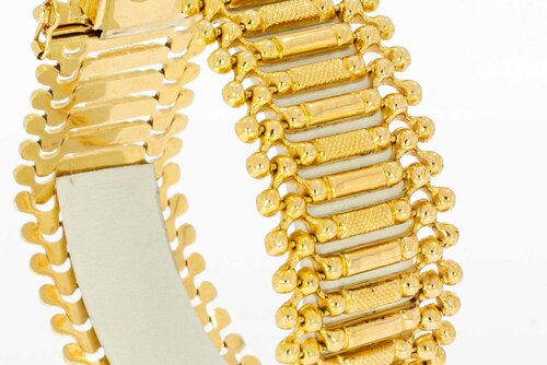 Brede Vintage armband 18 Karaat goude - 19 cm