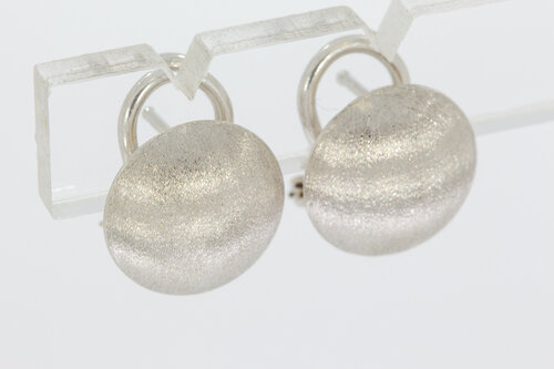 Oorclips 18 karaat wit goud - 1,2 cm