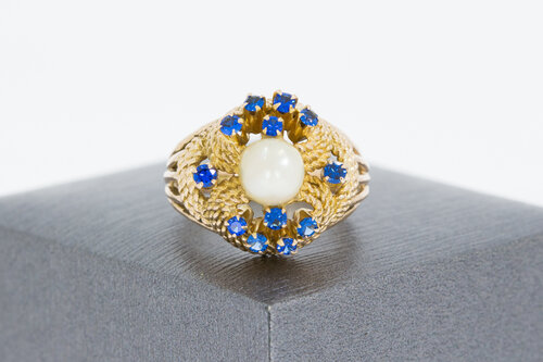 Gouden 18 Karaat edelsteen ring - 18 mm