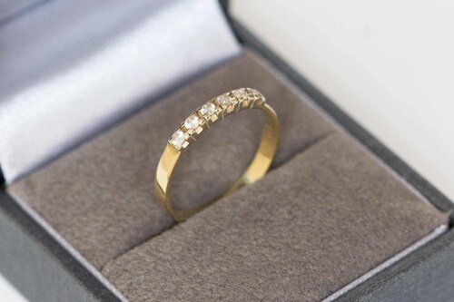 14 Karaat gouden Zirkonia ring - 16,5 mm