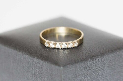 14 Karaat gouden Zirkonia ring - 16,5 mm