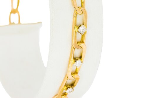 Diamant armband 18 karaat goud - 19 cm