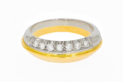 18 Karaat bicolor Diamant ring - 16,5 mm