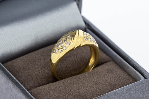18 karaat gouden diamant Ring - 17 mm