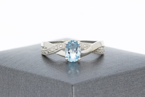 9 karaat (witte) solitair ring - 19,3 mm