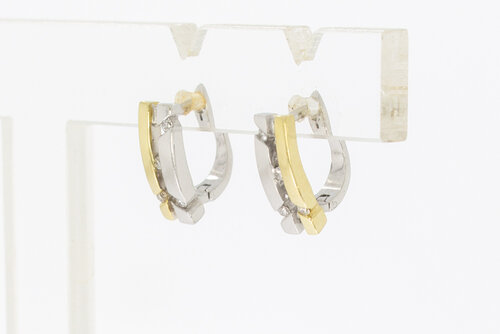 9 karaat bicolor oorhangers - 1,1 cm