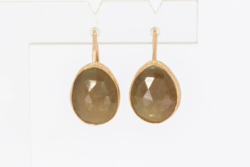 14 karaat rose gouden Saffier hangers - 2,2 cm