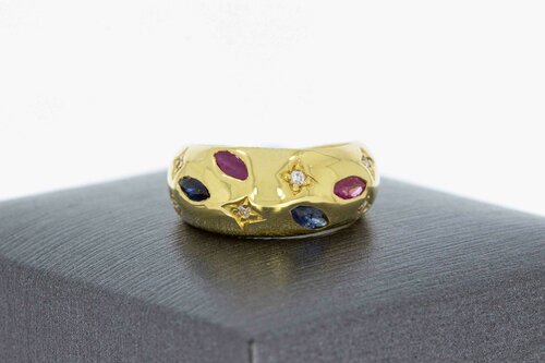 18 karaat edelsteen Pinkring - 14,2 mm