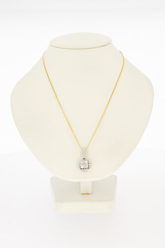 14 karaat goud diamant hanger - 1,8 cm