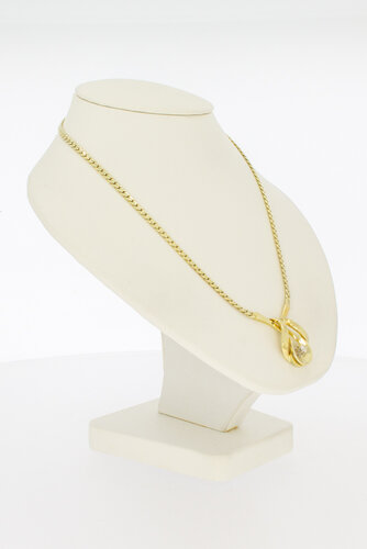 14 karaat goud edelsteen Collier - 42,5 cm