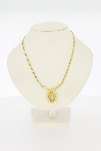 14 karaat goud edelsteen Collier - 42,5 cm