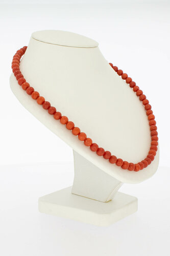 Bloedkoraal Collier 14 karaat goud - 39,5 cm