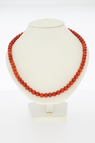 Bloedkoraal Collier 14 karaat goud - 39,5 cm