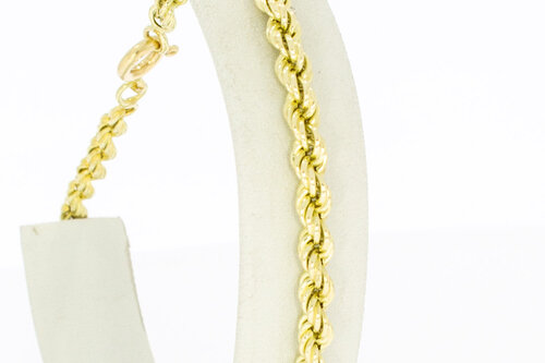 14 karaat goud Koord armband - 22,3 cm