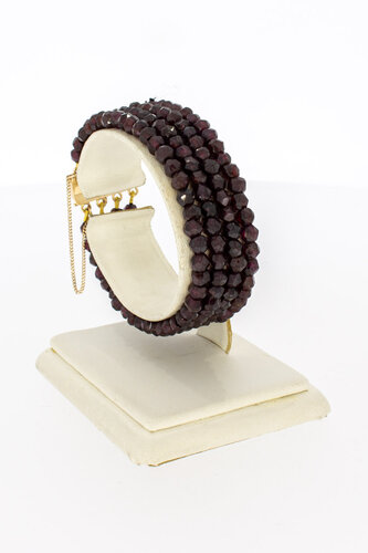 14 karaat goud Granaat armband - 18 cm