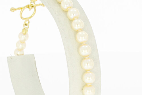 Parelarmband met 14 karaat sluiting - 20,9 cm