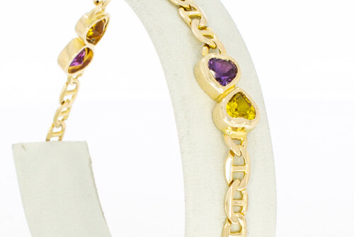 Hartjes armband 14 karaat goud - 19,5 cm