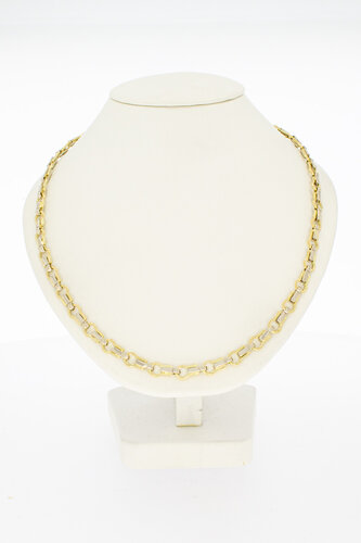 18 karaat gouden bicolor ketting - 50,5  cm