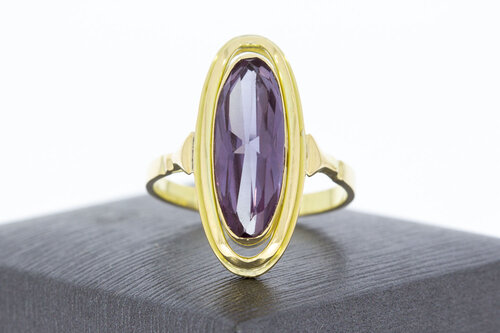 Amethystring 14 karaat goud - 19,8 mm
