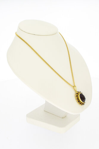 Vintage Granaat hanger 14 karaat goud
