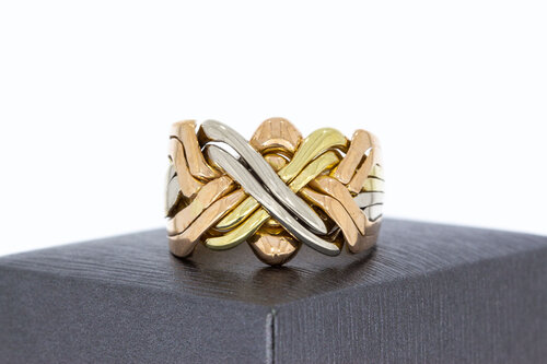 Bicolor 14 Karaat goud ring - 21 mm