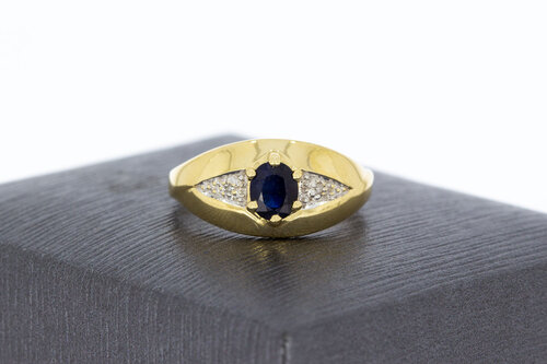 Bicolor 18 Karaat Saffierring  - 16,5 mm