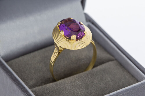 Amethyst ring 18 Karaat goud - 18,1 mm