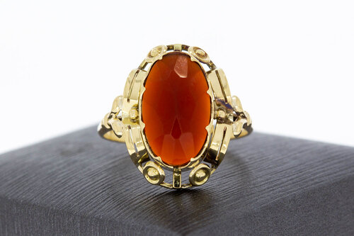 14 Karaat gouden Carneoolring - 19,7 mm