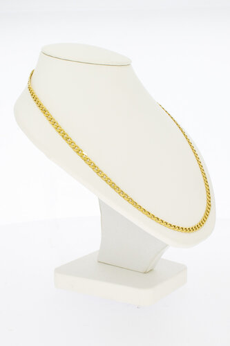 Platte Gourmet ketting 14 Karaat - 60,4 cm