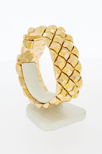 18 Karaat brede gouden armband - 20,2 cm