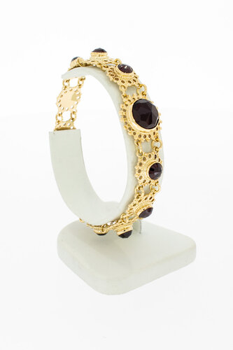 14 karaat Vintage Granaat armband - 19 cm