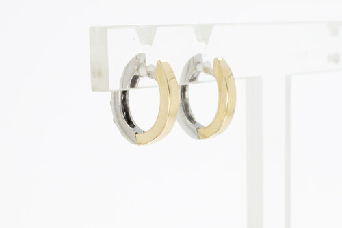 14 karaat goud saffier oorbellen  - 1,4 cm