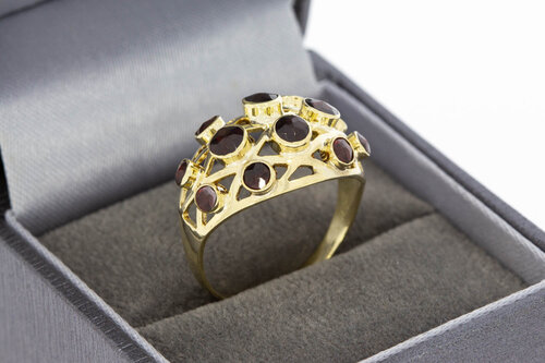14 karaat Granaat stenen ring - 18,3 mm