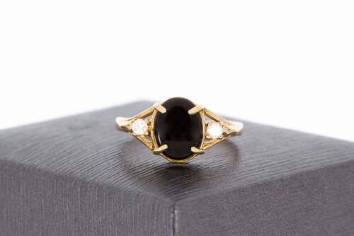 Saffier ring 14 Karaat goud - 16,9 mm