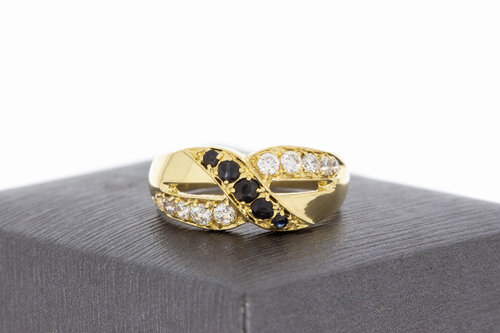 Saffier ring 14 karaat goud - 18,1 mm