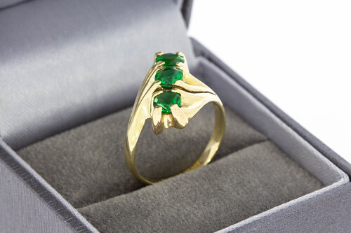 14 Karaat Vintage smaragd ring - 16,7 mm