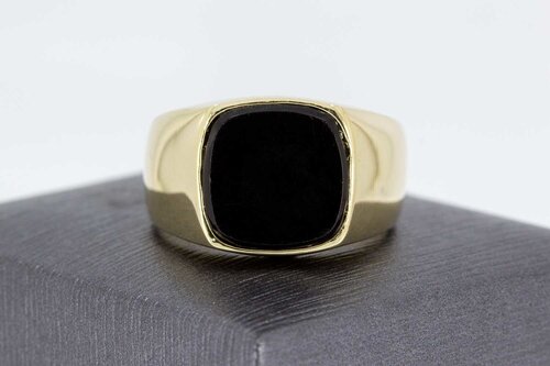 14 Karaat Onyx mannen Zegelring - 20,7 mm