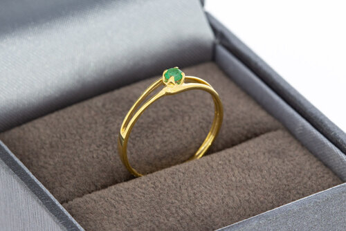 9 karaat smaragd dames ringetje - 15,4 mm