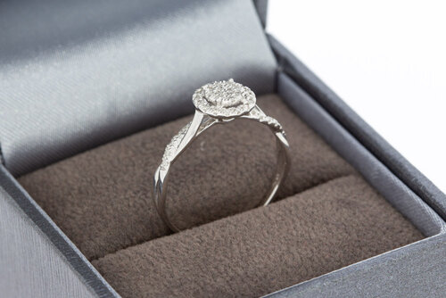 9 karaat Diamant dames ring - 16,3 mm