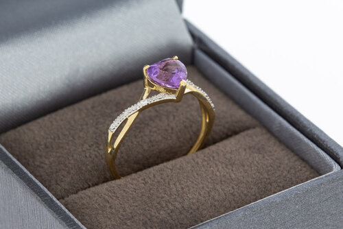 9 karaat Amethyst dames ring - 17,8 mm