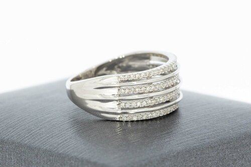 9 karaat (wit) brede damesring - 15,8 mm