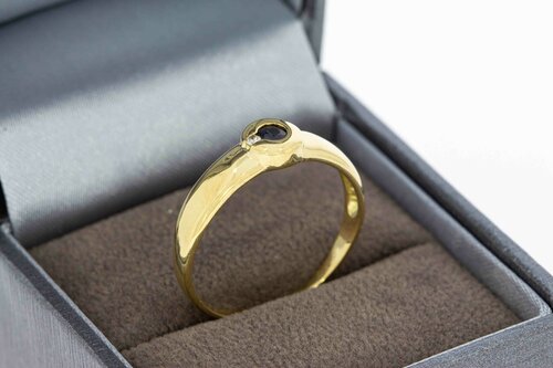 Edelsteen goud ring dames 18 karaat - 19,4 mm