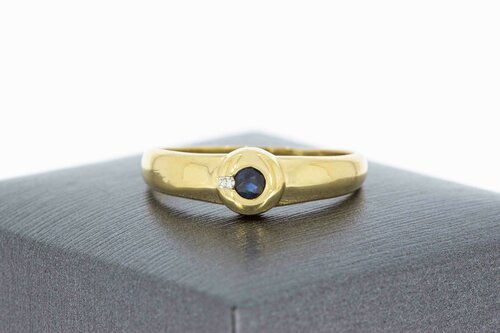 Edelsteen goud ring dames 18 karaat - 19,4 mm