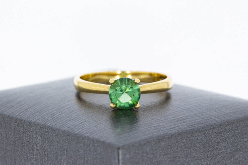 18 gouden edelsteen dames ring - 17,6 mm