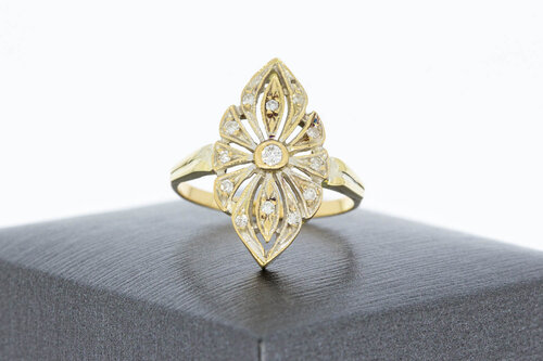 Vintage 14 karaat diamant dames ring - 17,7 mm