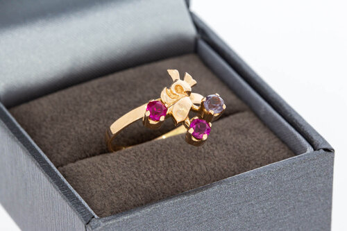 Edelsteen dames ring 14 karaat goud - 17,5 mm